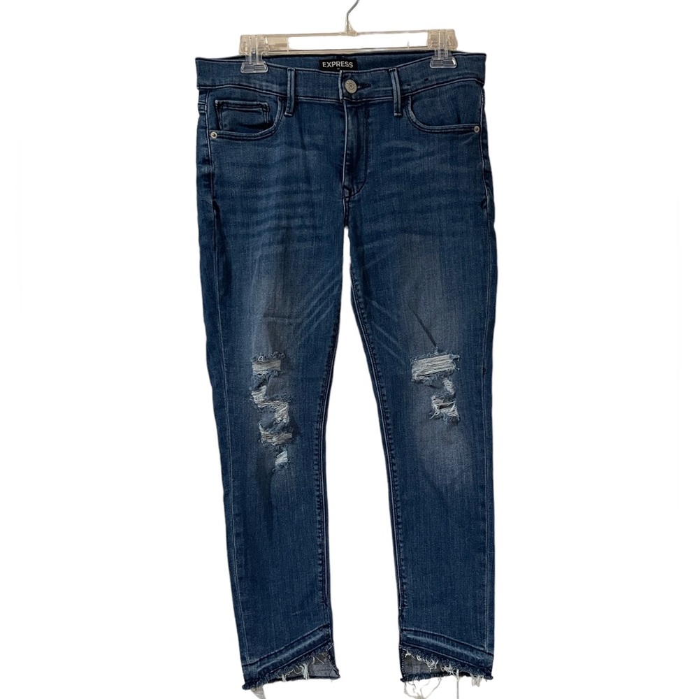Express Distressed Details Jeans Color Blue Size 8